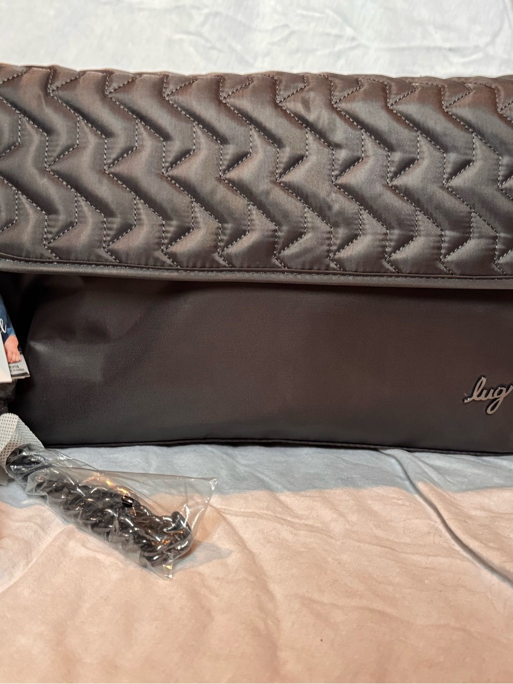 Lug Soar NWT Crossbody Bag | Grey Quilted Travel Everyday Purse